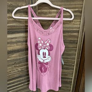 Minnie Mouse Pink Lace Tank Top NWT